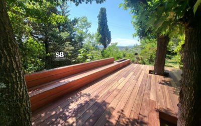 Terrasse, banquette , jardinière, escalier…