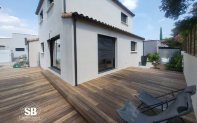 90 m² de terrasse bois en Padouk