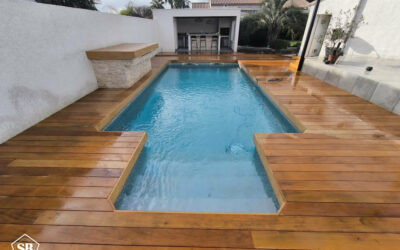 Terrasse bois en Garapa avec des Spots Led