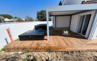 Terrasse bois en IPE autour de deux magnifiques SPA