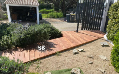 Terrasse bois en Merbau + chemin d&rsquo;accès